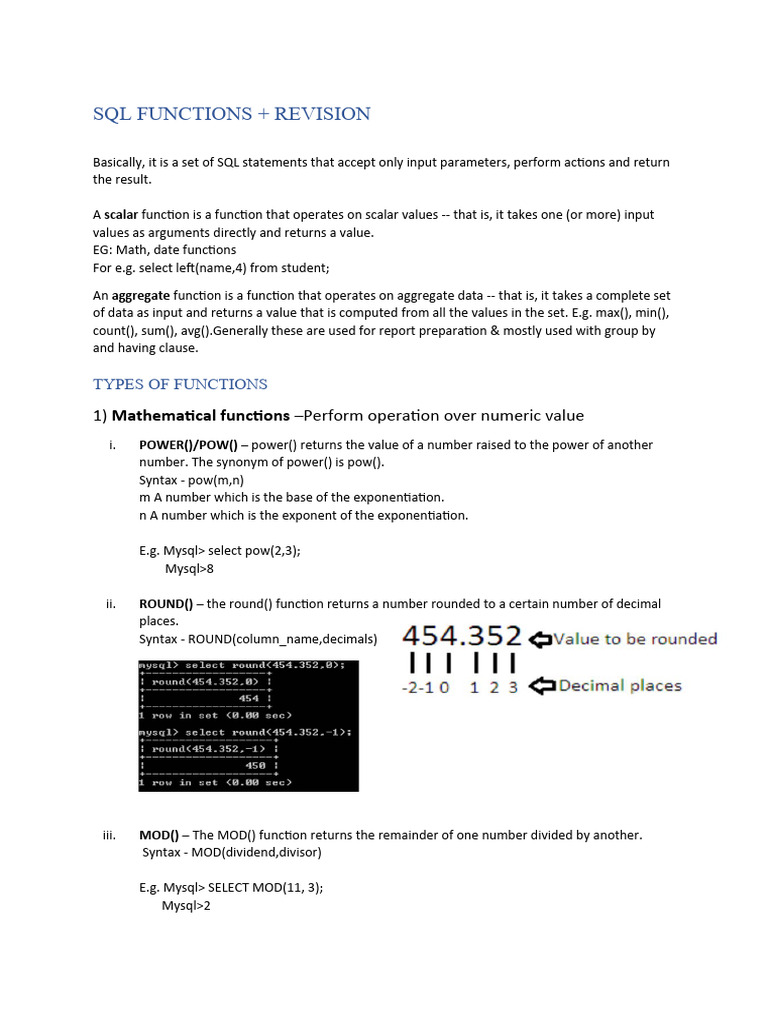 Sql functions notes pdf parameter computer programming