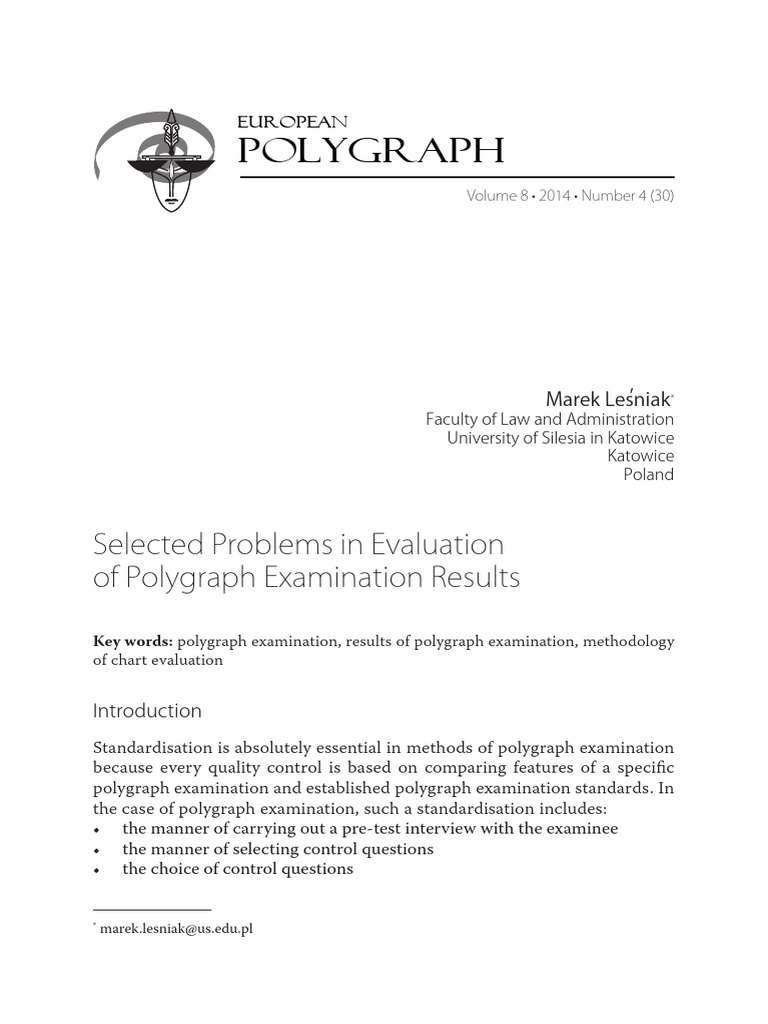 Evaluating Polygraph Exam Accuracy | PDF | Polygraph | Type I And Type ...