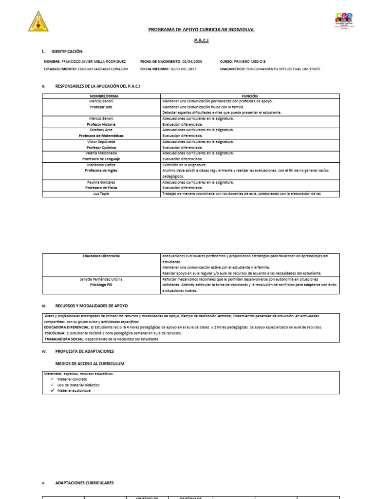 Paci Formato | PDF | Evaluación | Maestros