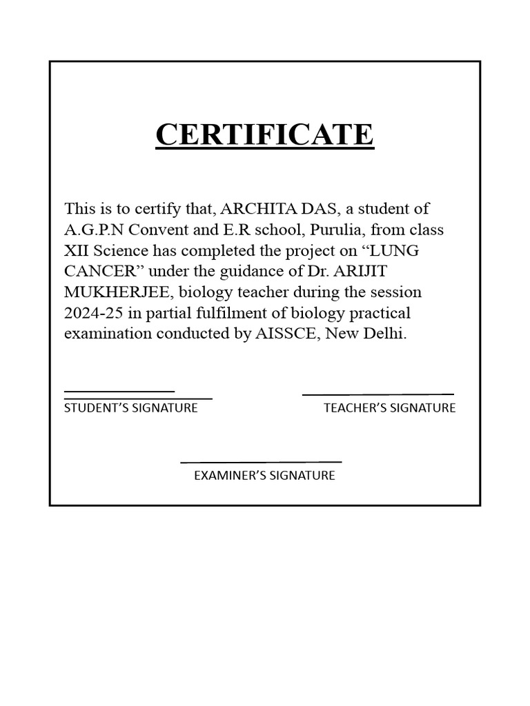 Certificate of Bio Project | PDF