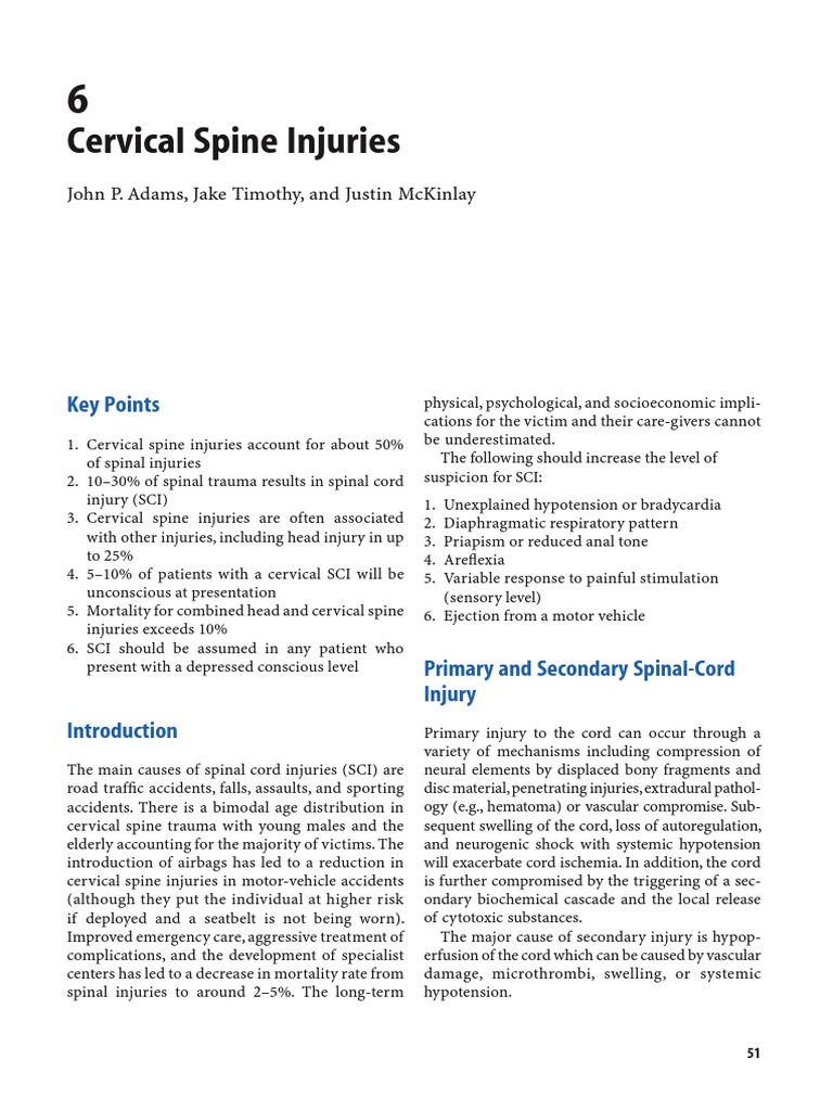 Cervical Spine Injuries | PDF | Spinal Cord Injury | Breathing