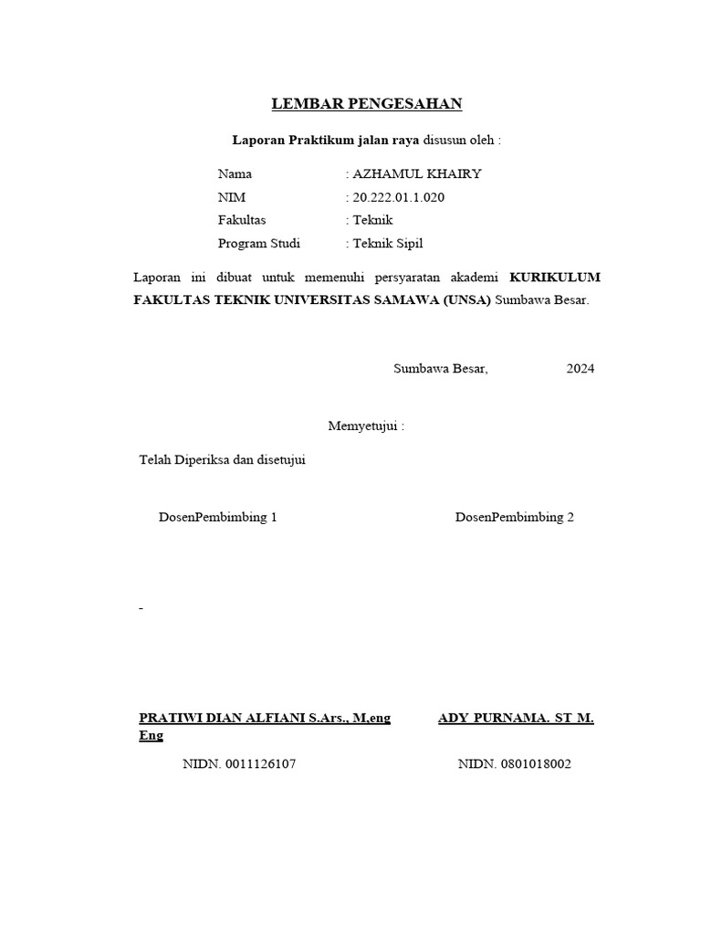 Lembar Pengesahan Fix | PDF