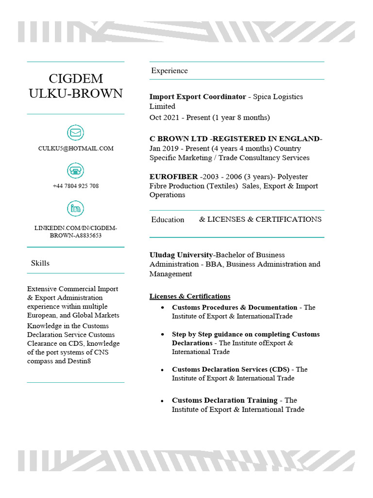 Import Export Coordinator Profile | PDF