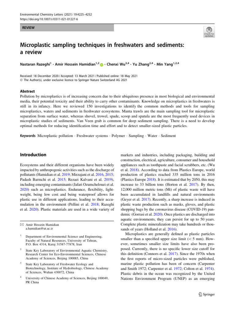 Microplastic Sampling in Freshwaters | PDF | Plastic | Environmental ...