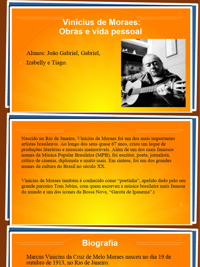 Biografia de Vinícius de Moraes | PDF | Clássicos