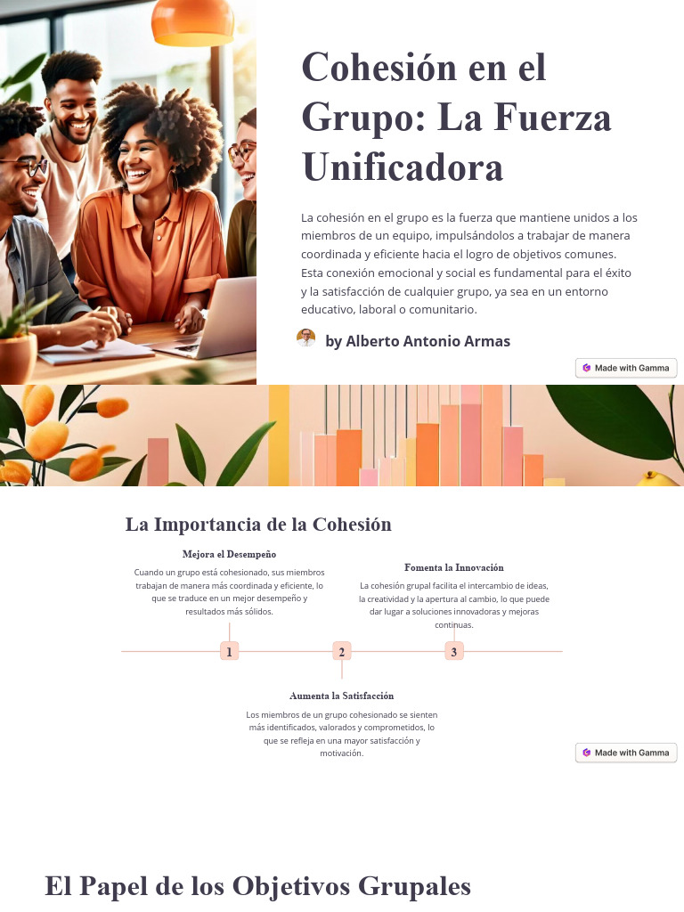 Cohesion en El Grupo La Fuerza Unificadora | PDF | Cohesión grupal ...
