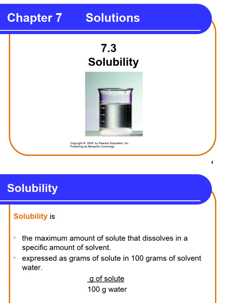 Chapter 7 Solutions: 7.3 Solubility | PDF | Solubility | Water