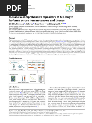 FLIBase: Full-Length Isoforms in Cancer | PDF | Alternative
