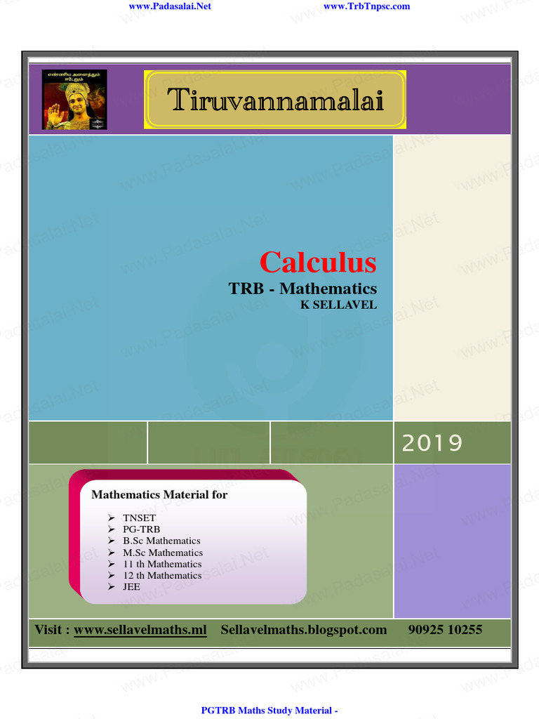 8 PGTRB Maths Study Material Calculus | PDF | Mathematics | Science
