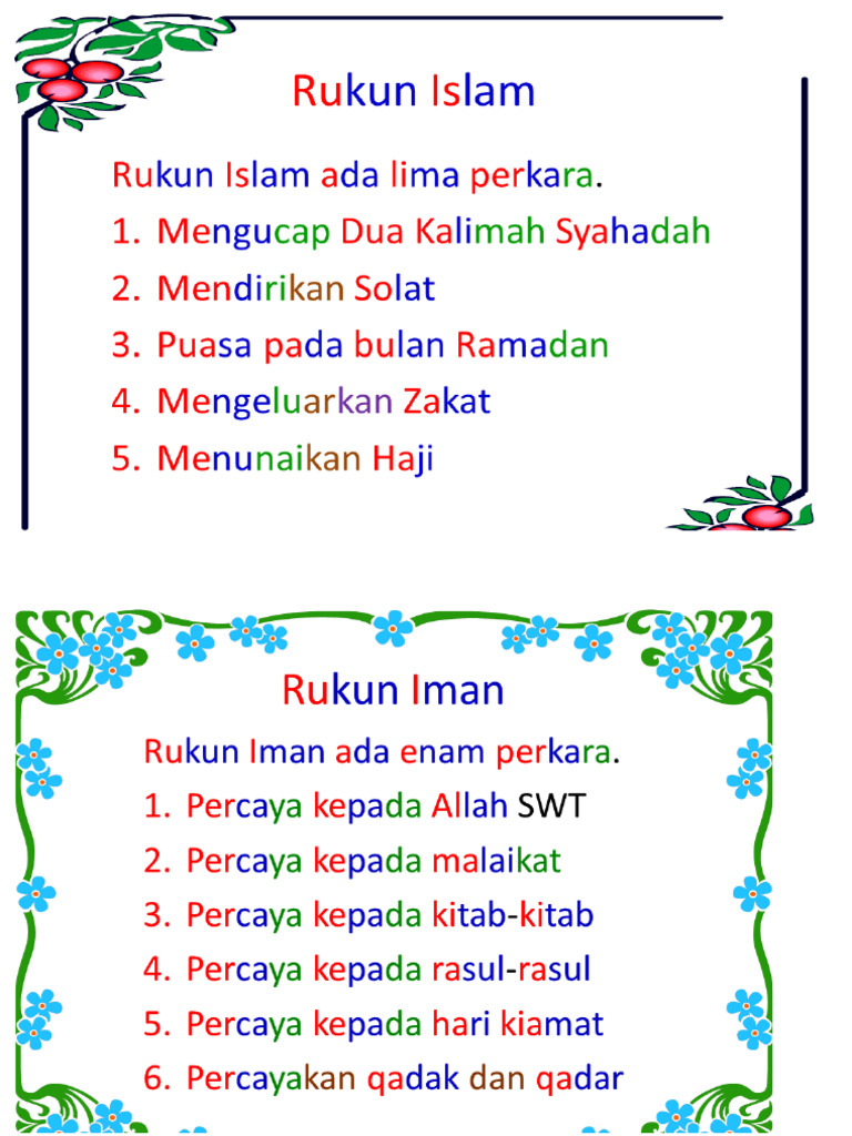 Rukun Islam Dan Rukun Iman | PDF