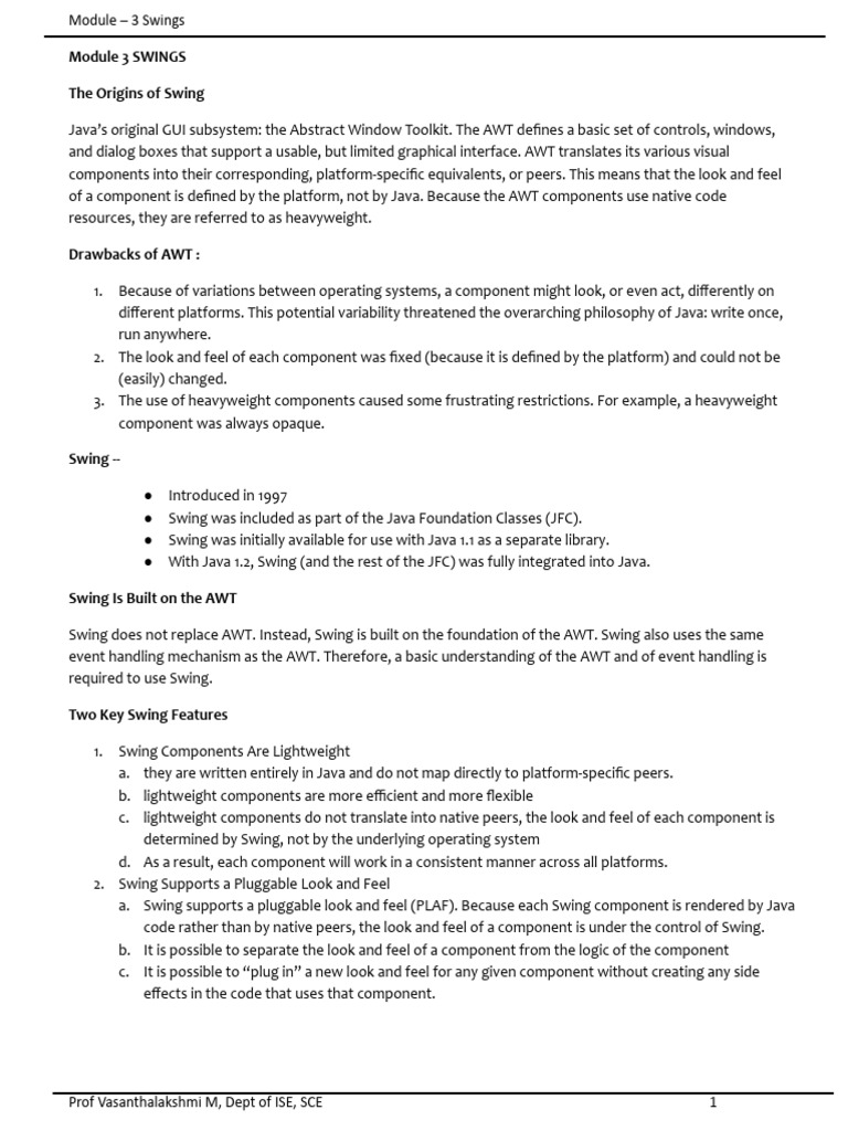 Understanding Java Swing Architecture | PDF | Object Oriented ...