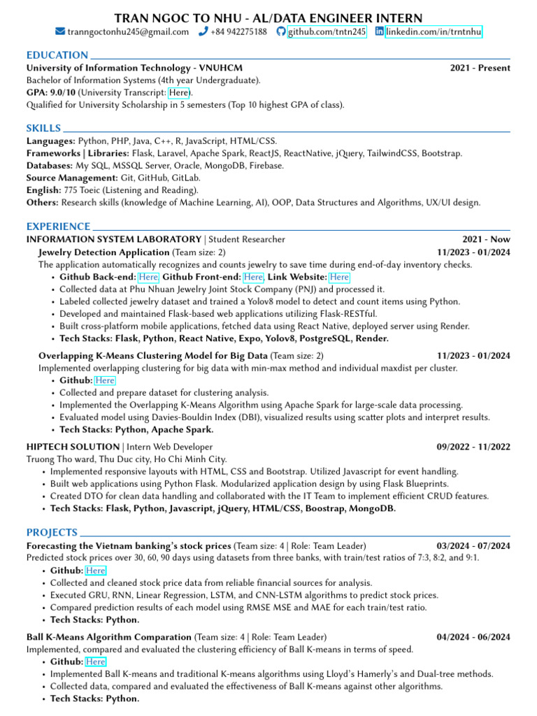 AI Front-End Development Intern CV | PDF | Bootstrap (Front End ...