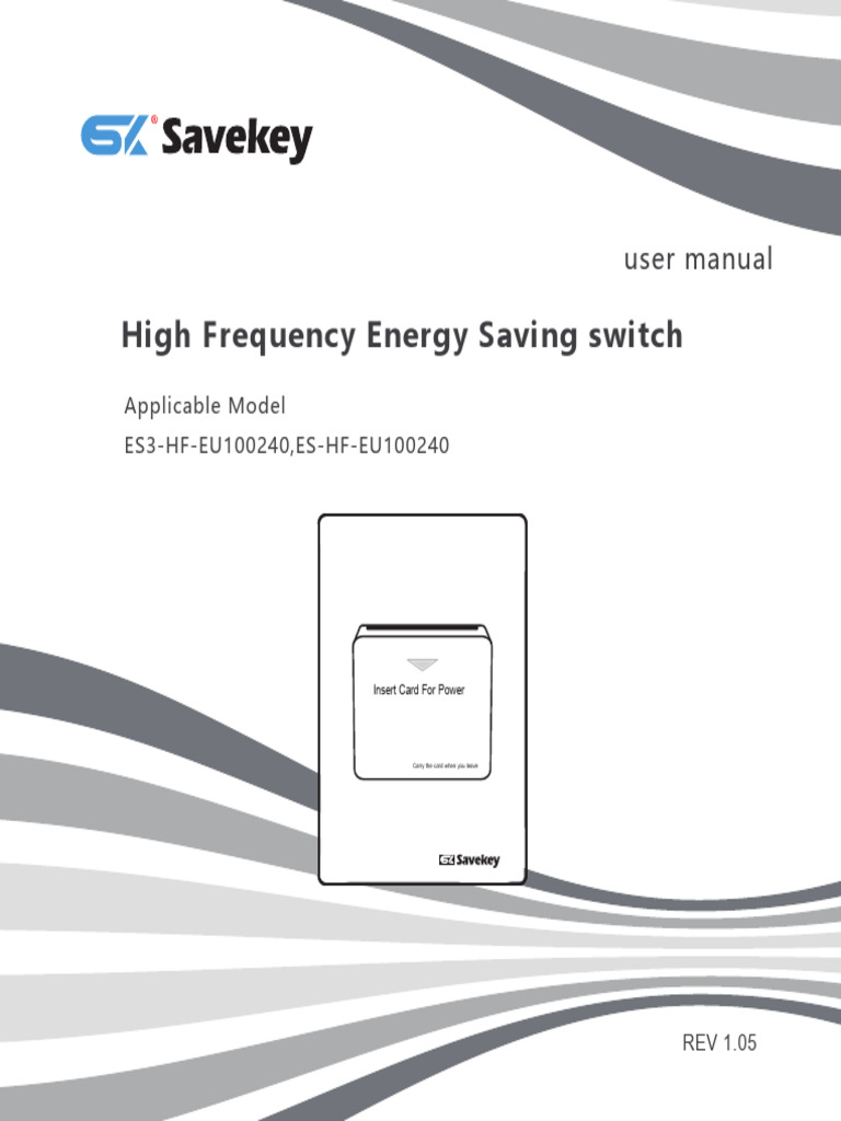 High Frequency Energy Saving Switch User Manual | PDF | Energy ...