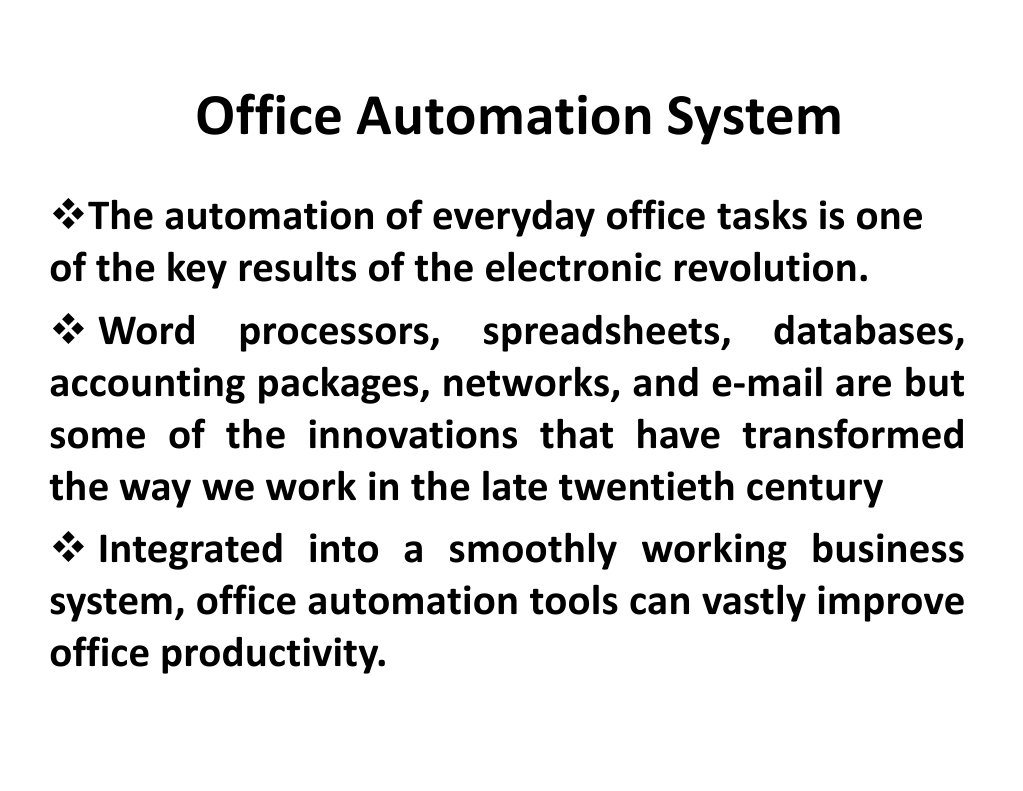 Office Automation System PDF Automation Spreadsheet