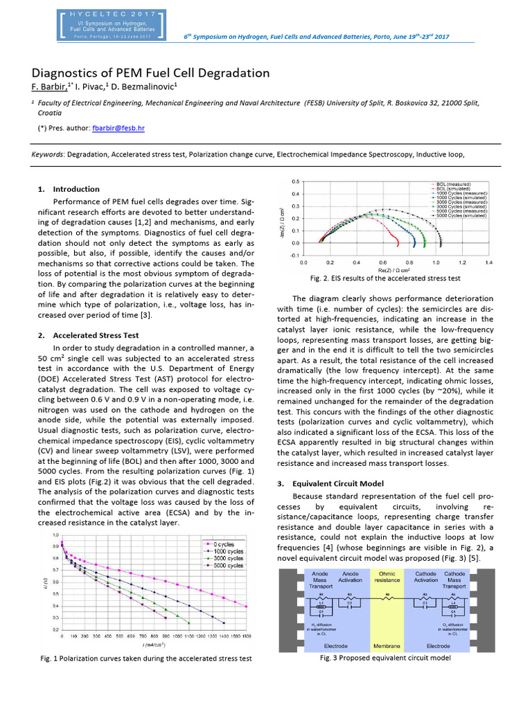 Diagnostics of PEM Fuel Cell Degradation | PDF | Fuel Cell ...