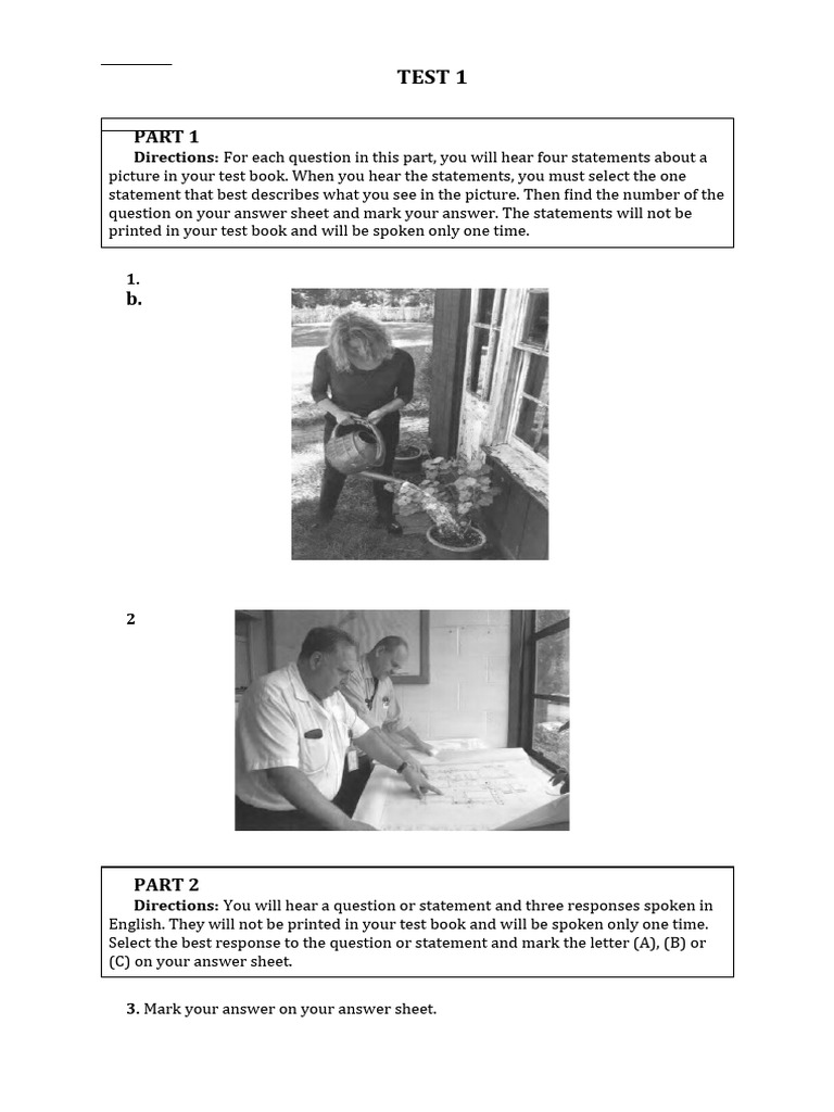 Listening Comprehension Test Instructions | PDF | Career & Growth ...