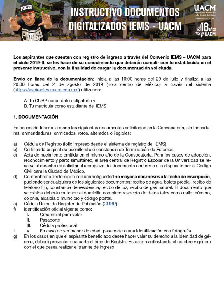 Instructivo Iems Uacm | PDF