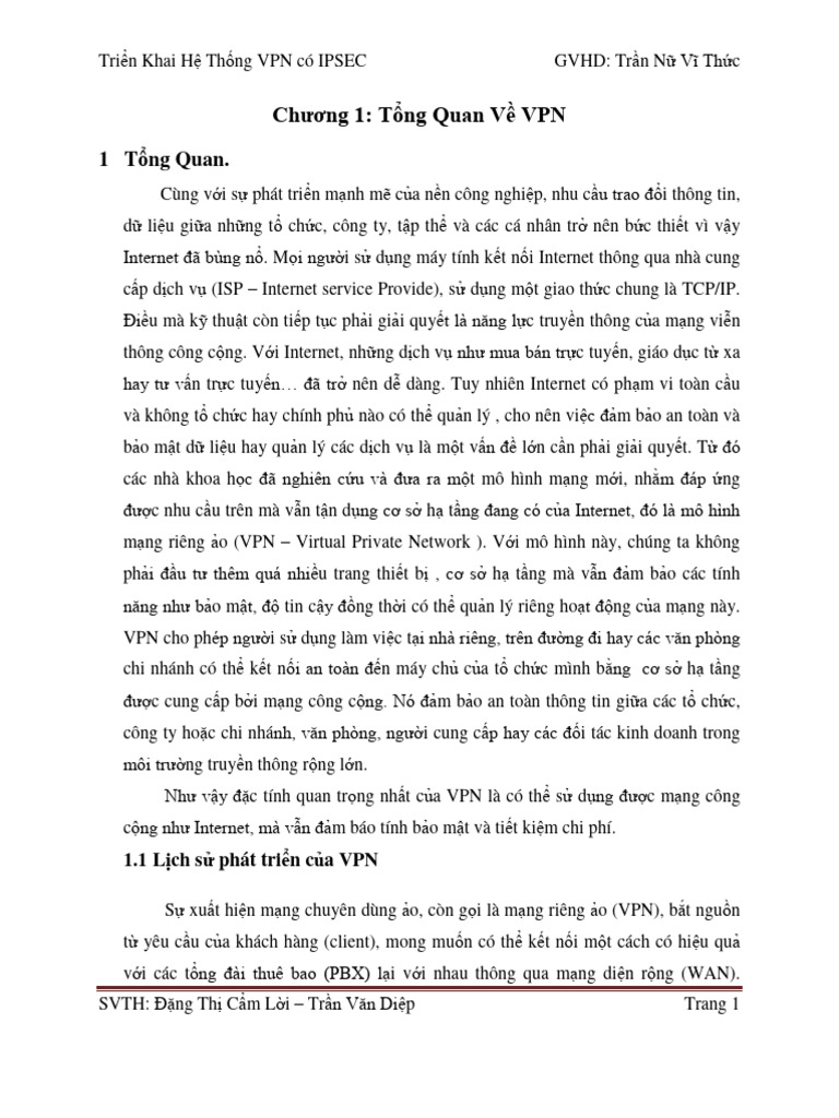 CHNG 1 TNG Quan V VPN | PDF