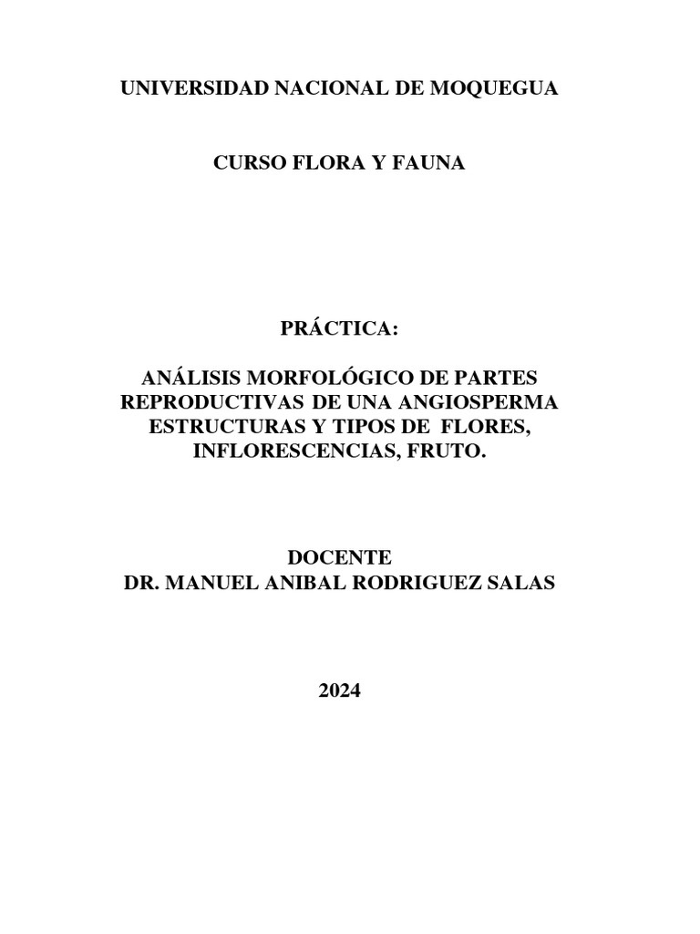 Práctica Flor Fruto | PDF | Flores | Morfología Vegetal