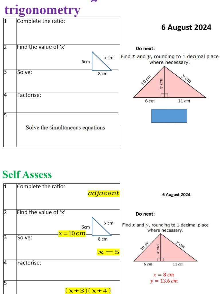 Trigonometry Practice for Students | PDF | Area | Trigonometry