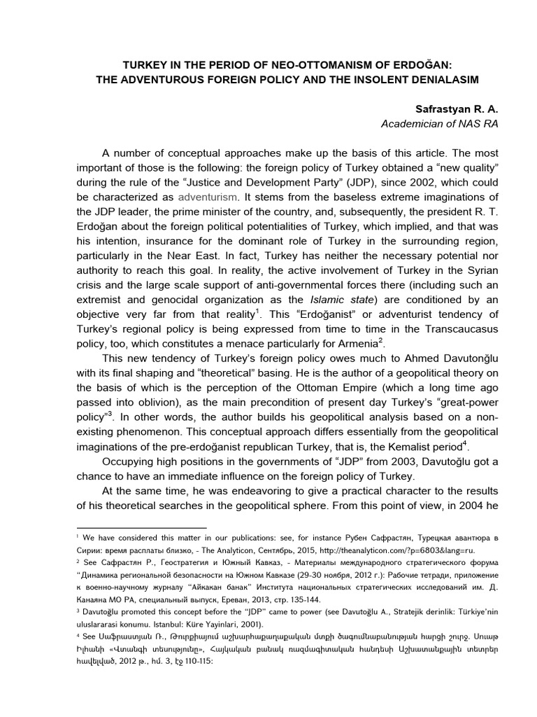 Turkey's Neo-Ottomanism and Foreign Policy | PDF | Turkey | Justice And ...