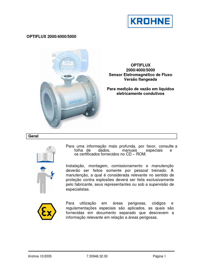 Manual do Optiflux 2000/4000/5000 | PDF
