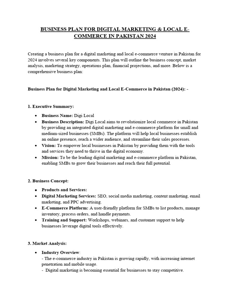 Digital Marketing & E-Commerce Plan 2024 | PDF | Digital Marketing | E ...