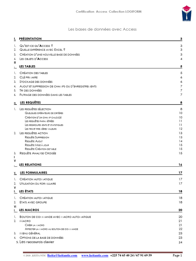 Certification Access Collection Logiform | PDF | Microsoft Access ...
