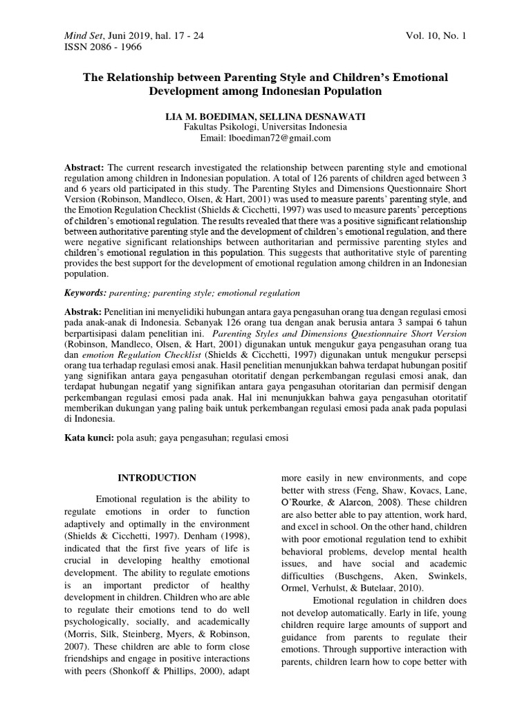 Parenting Styles and Child Emotion Regulation | PDF | Parenting ...
