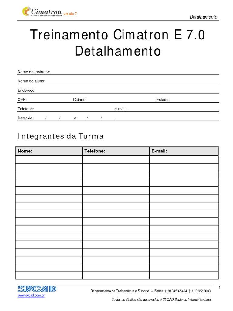 Apostilhas Cimatron 7 Detalhamento | PDF | Função (Matemática) | Tempo