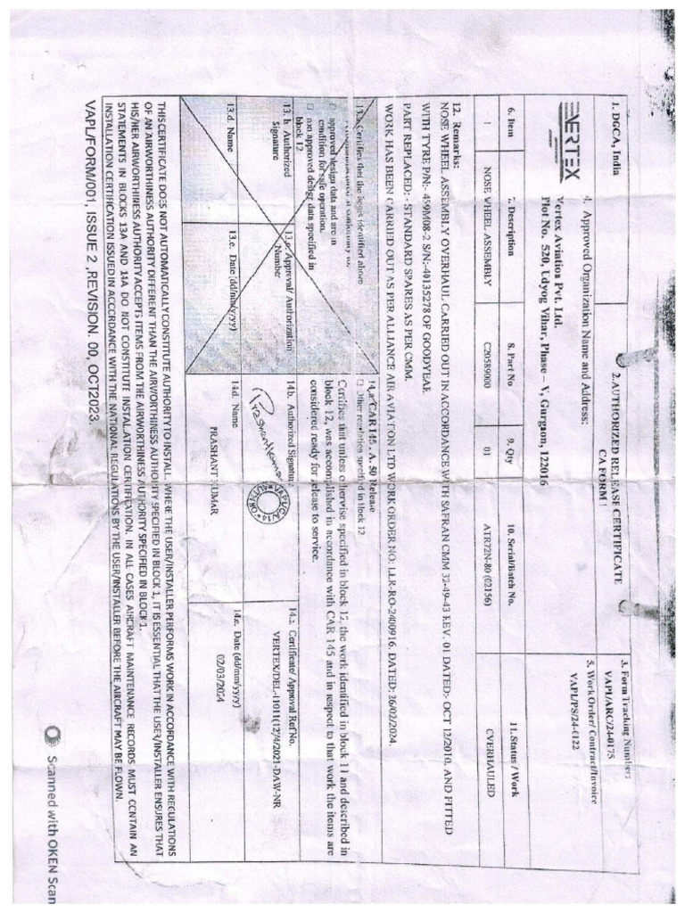 Vt-Ait NRC and Form 1 | PDF