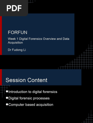 Week 1 Digital Forensics overview