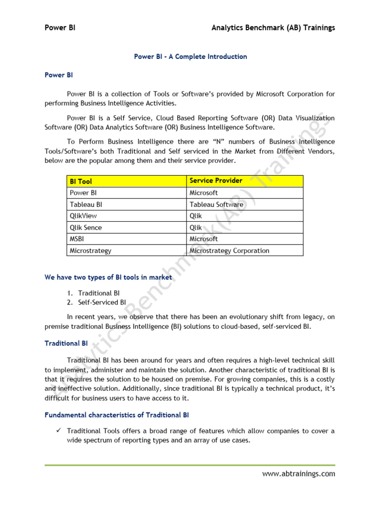 Power BI - A Complete Introduction | PDF | Mobile App | Business ...