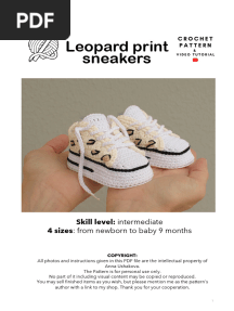 Leopardprintsneakers 4sizes crochetpatternENG