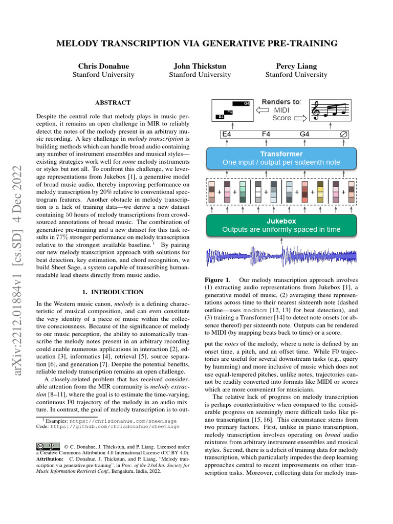 Melody Transcription Via Generative Pre-Training | PDF | Musical ...
