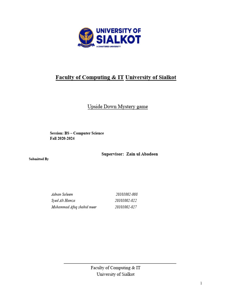 Upside Down Mystery Game Project Report | PDF | Computer Security ...