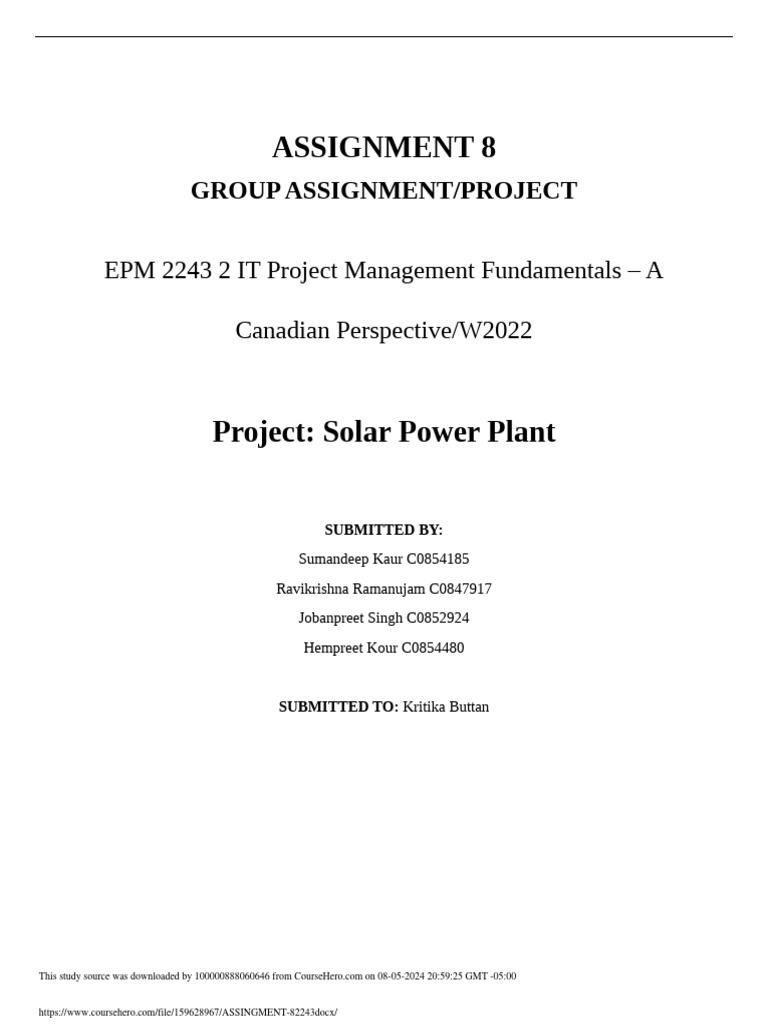 Solar Power Plant Project Plan | PDF | Photovoltaics | Solar Power