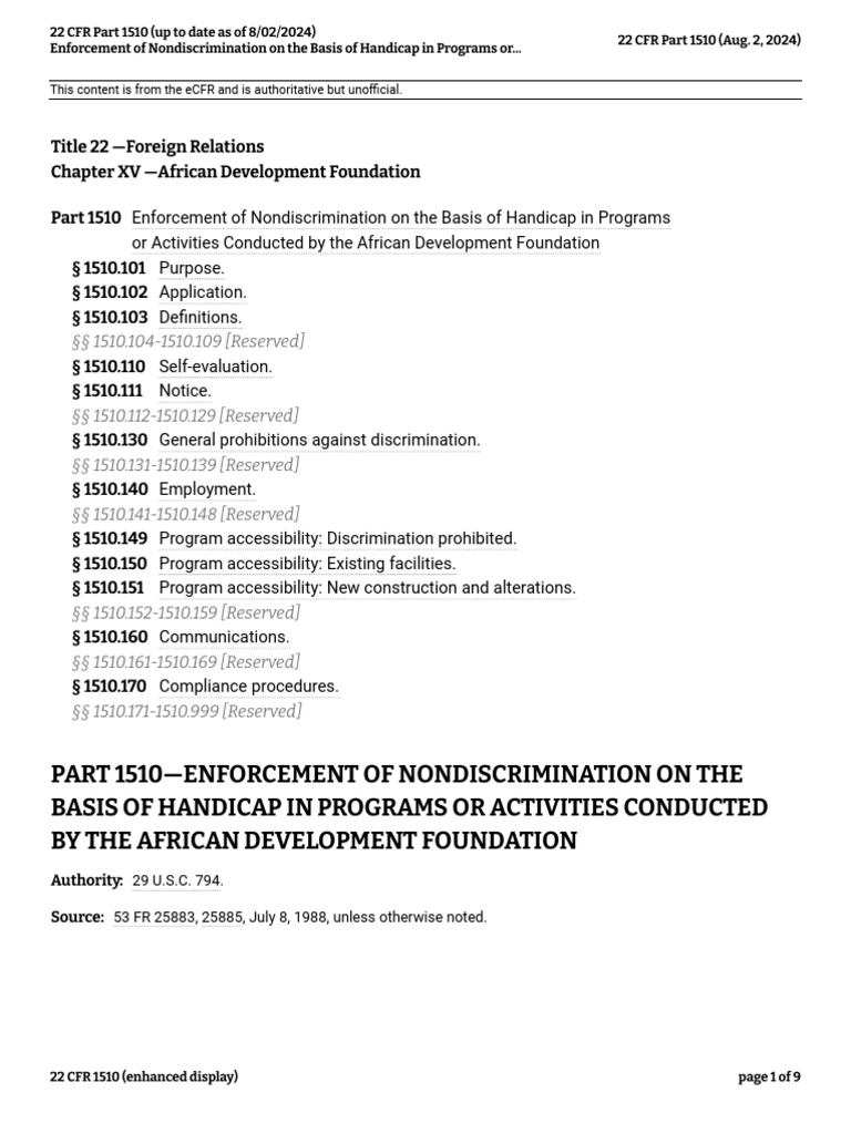 22 cfr part 1510 up to date as of 8 02 2024 pdf section 504 of