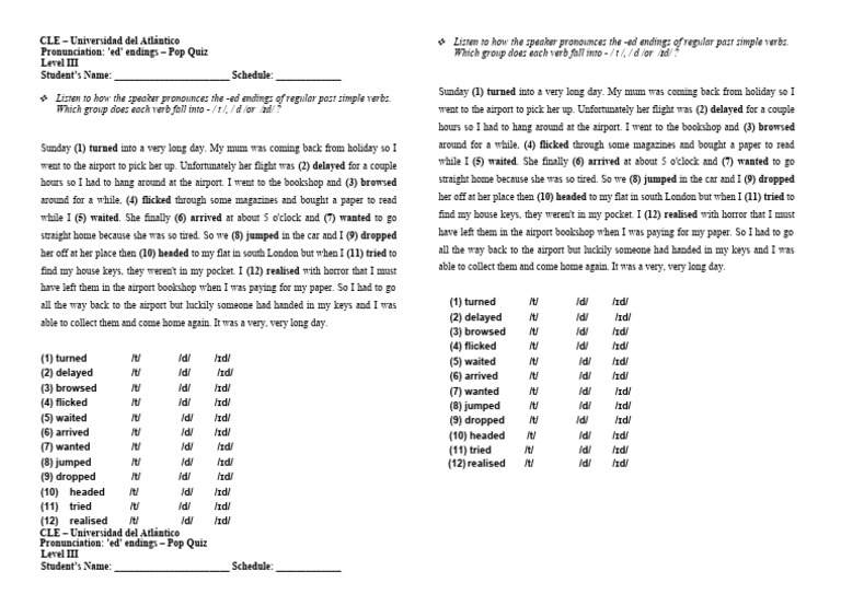 Regular verbs bbc listening pdf linguistics