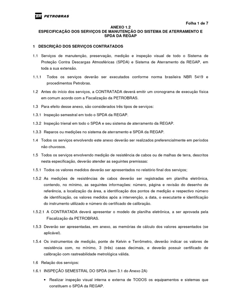 Anexo 1.2 - Aterramento e SPDA - Rev - A | PDF | Medição