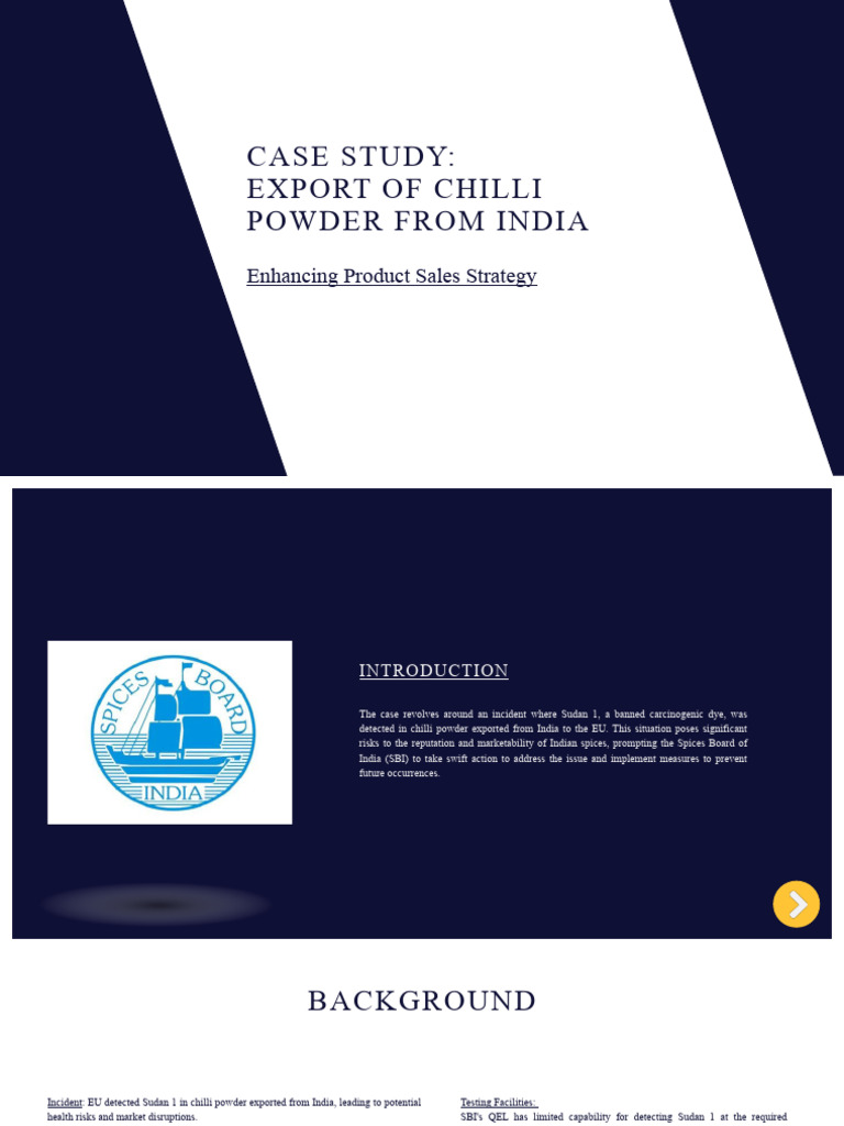 Export of Chilli Powder From India | PDF | Laboratories | Risk