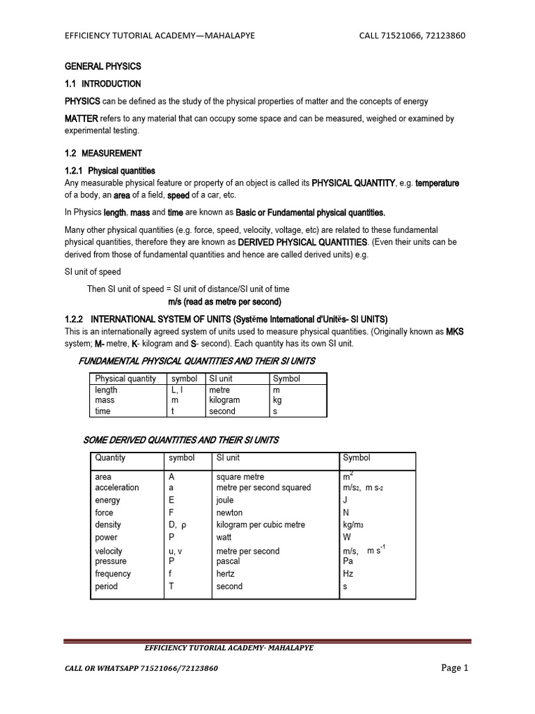 Phy Notes PDF | PDF | Pendulum | International System Of Units