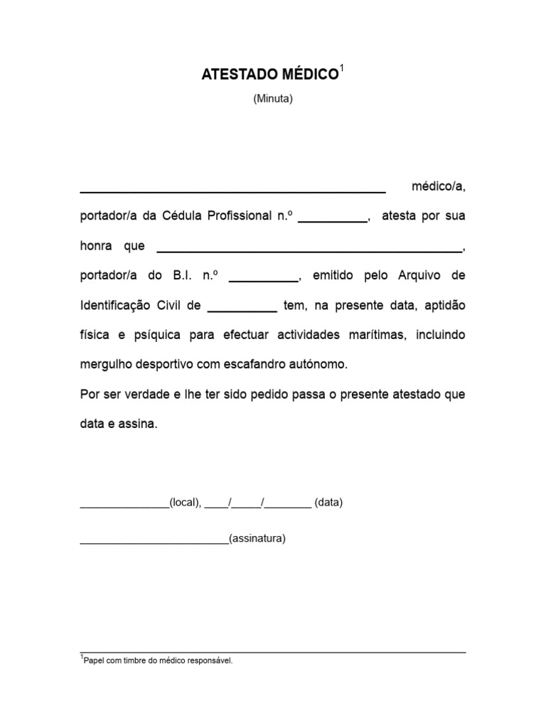 Atestado Médico para Atividades Marítimas | PDF | Direito