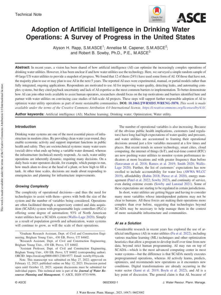 AI in US Water Utilities | PDF | Artificial Intelligence | Intelligence ...