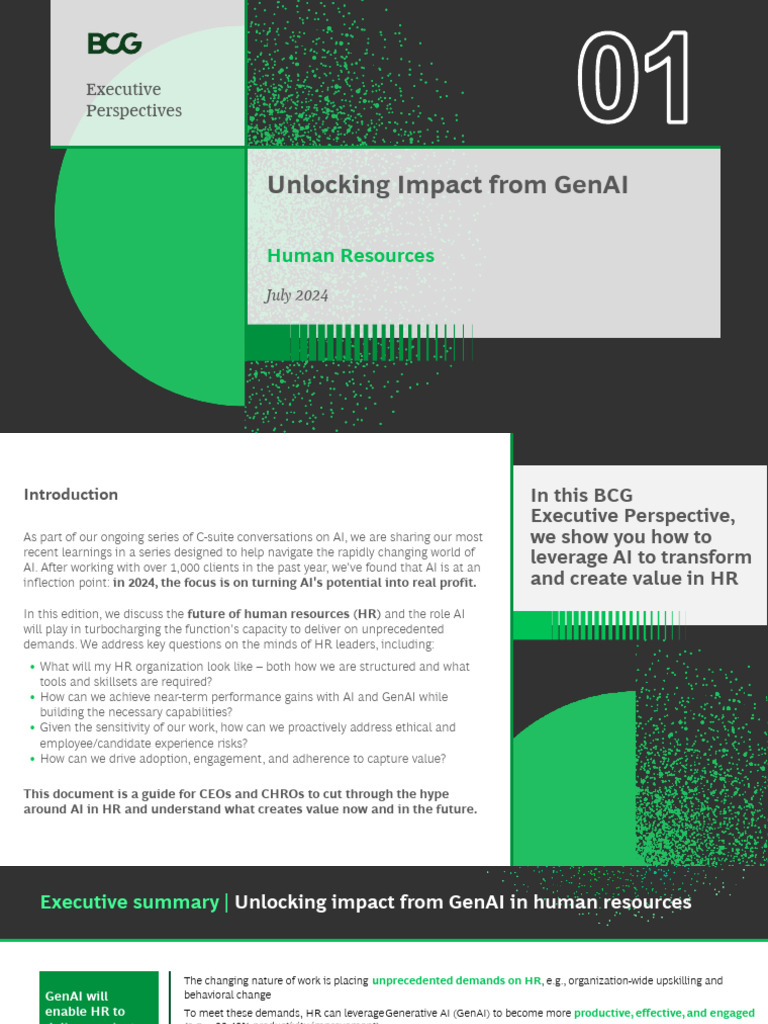 BCG Executive Perspectives Unlocking Impact From AI HR EP1 30july2024 ...