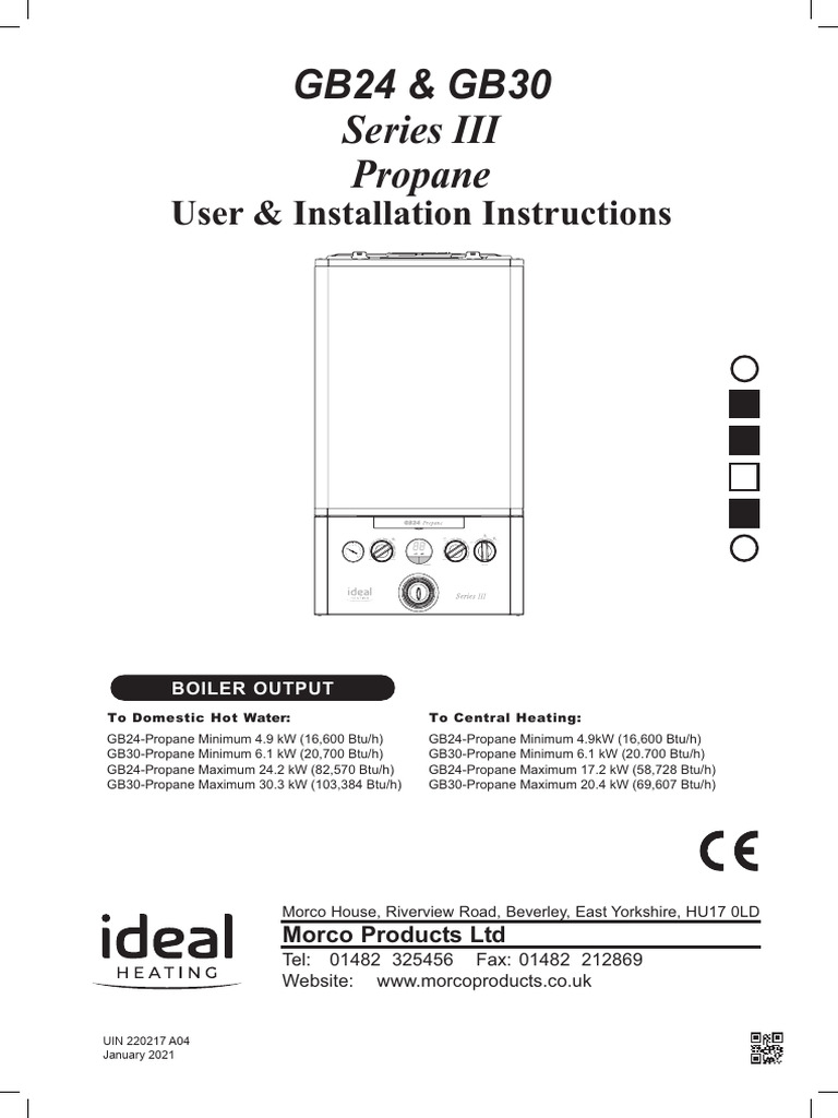 GB24 & GB30 Series III User & Installation Manual | PDF | Water Heating ...