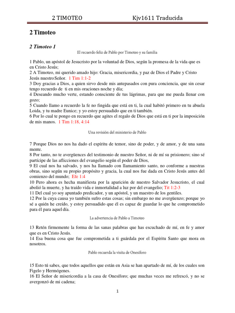 055 Ii Timoteo Kjv En Español Pdf Cristo Título Jesús