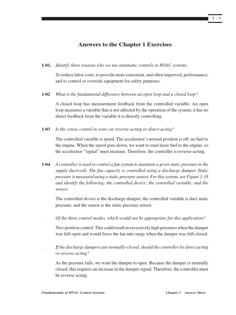 Hvac Control Systems 4th Edition Workbook Answers informacionpublica