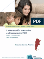 Resumen General Argentina - "La Generación Interactiva en Iberoamérica 2010"