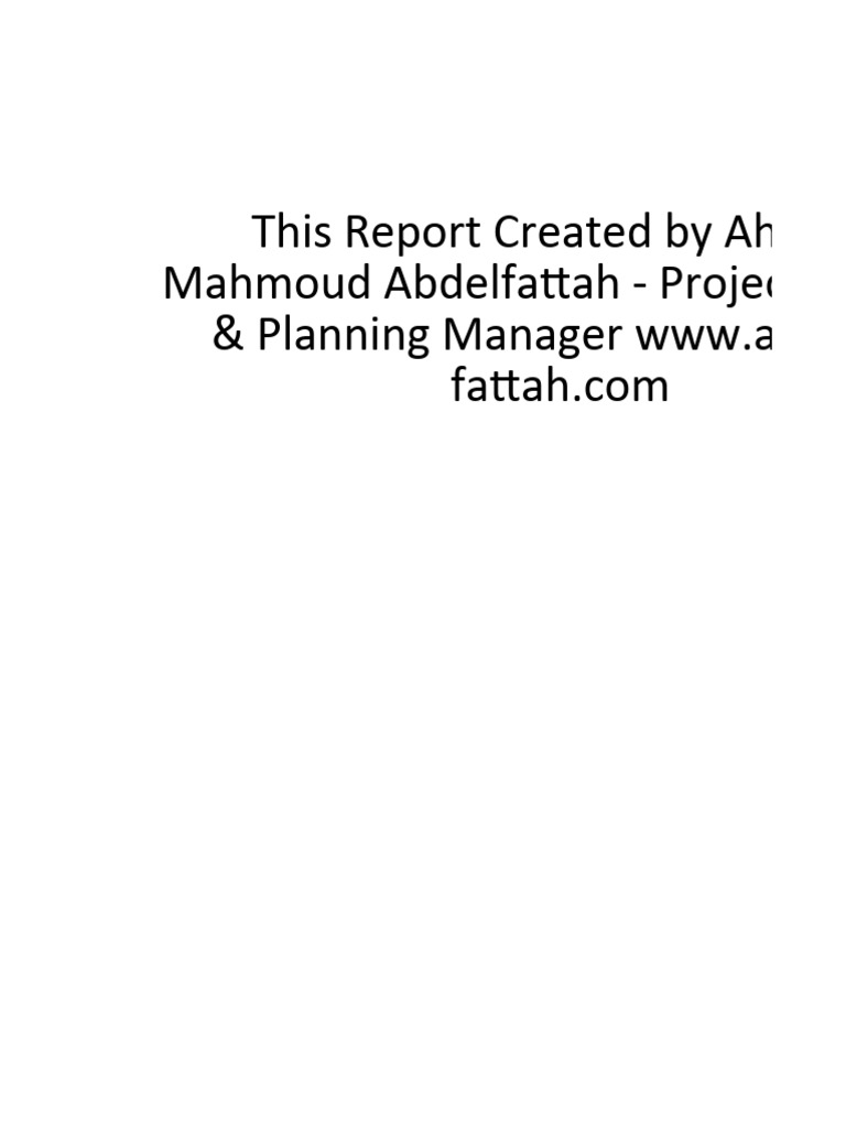 Project Performance Status Report | PDF